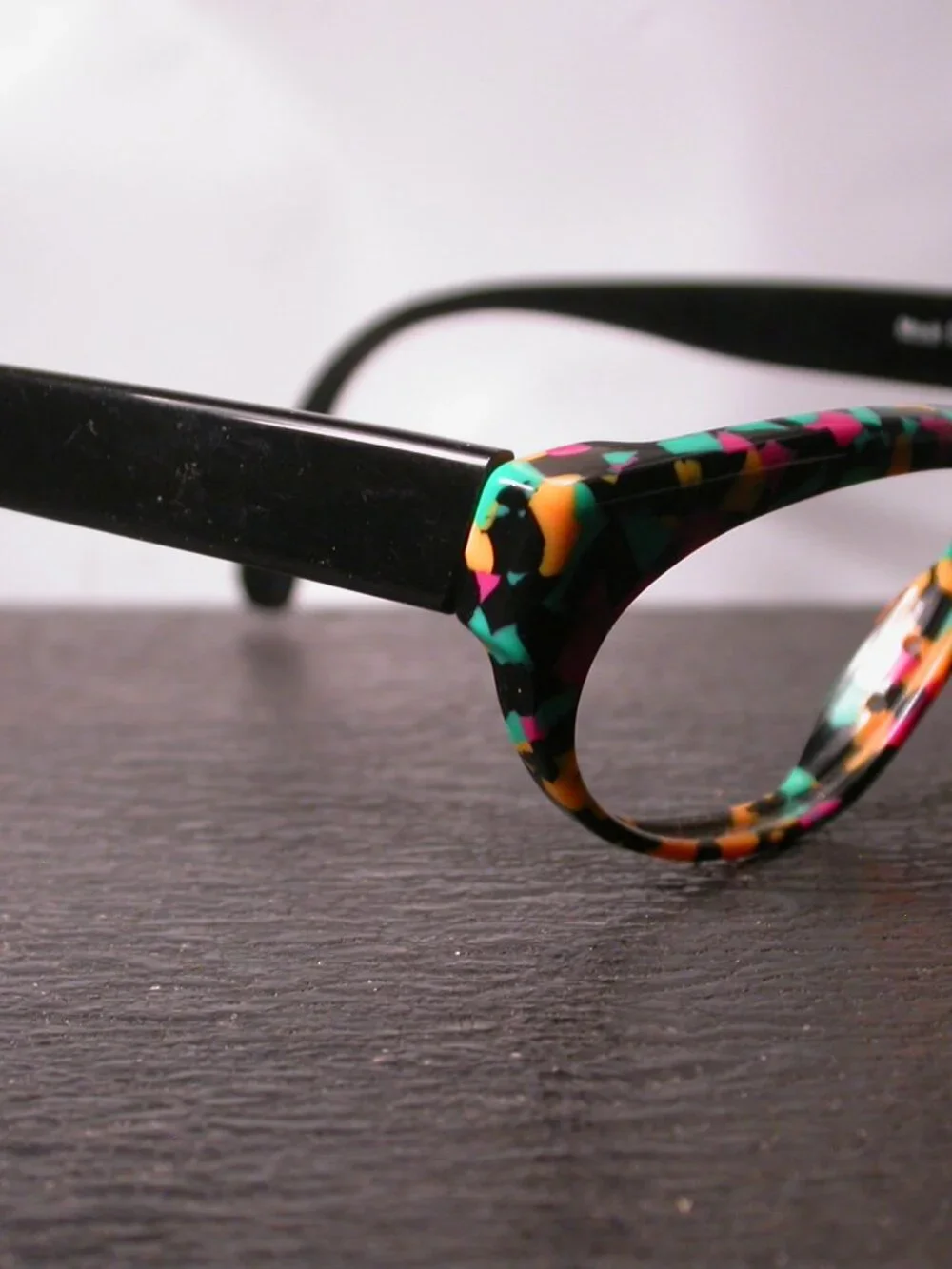 Vintage Locco Black Orange Teal Pink Art Frames Eyeglasses Made in Germany